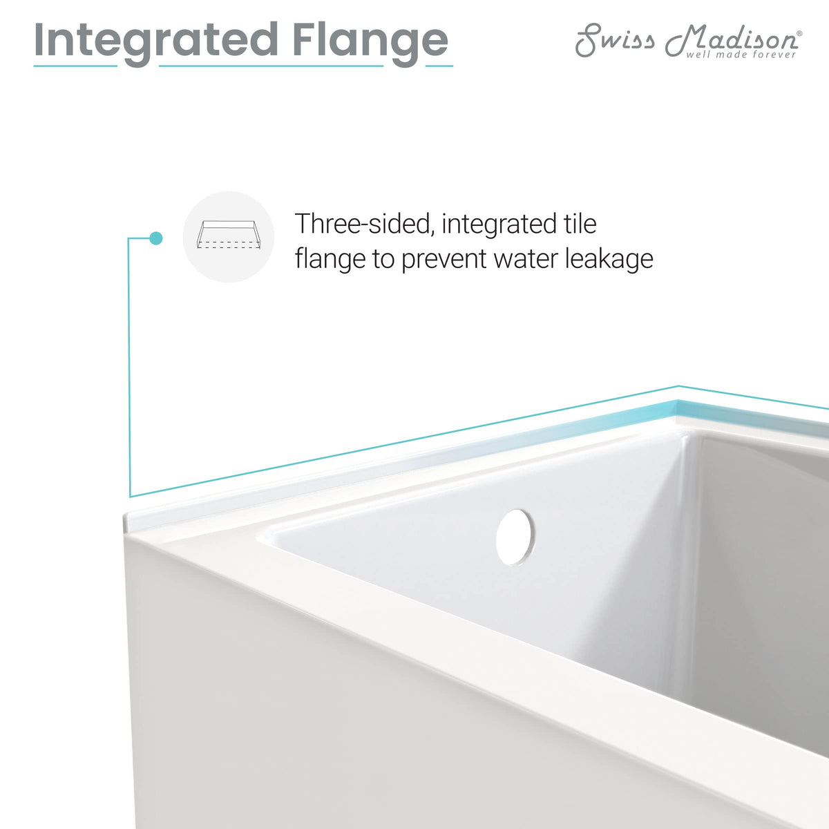 Voltaire 60" x 32" Right-Hand Drain Alcove Bathtub with Apron