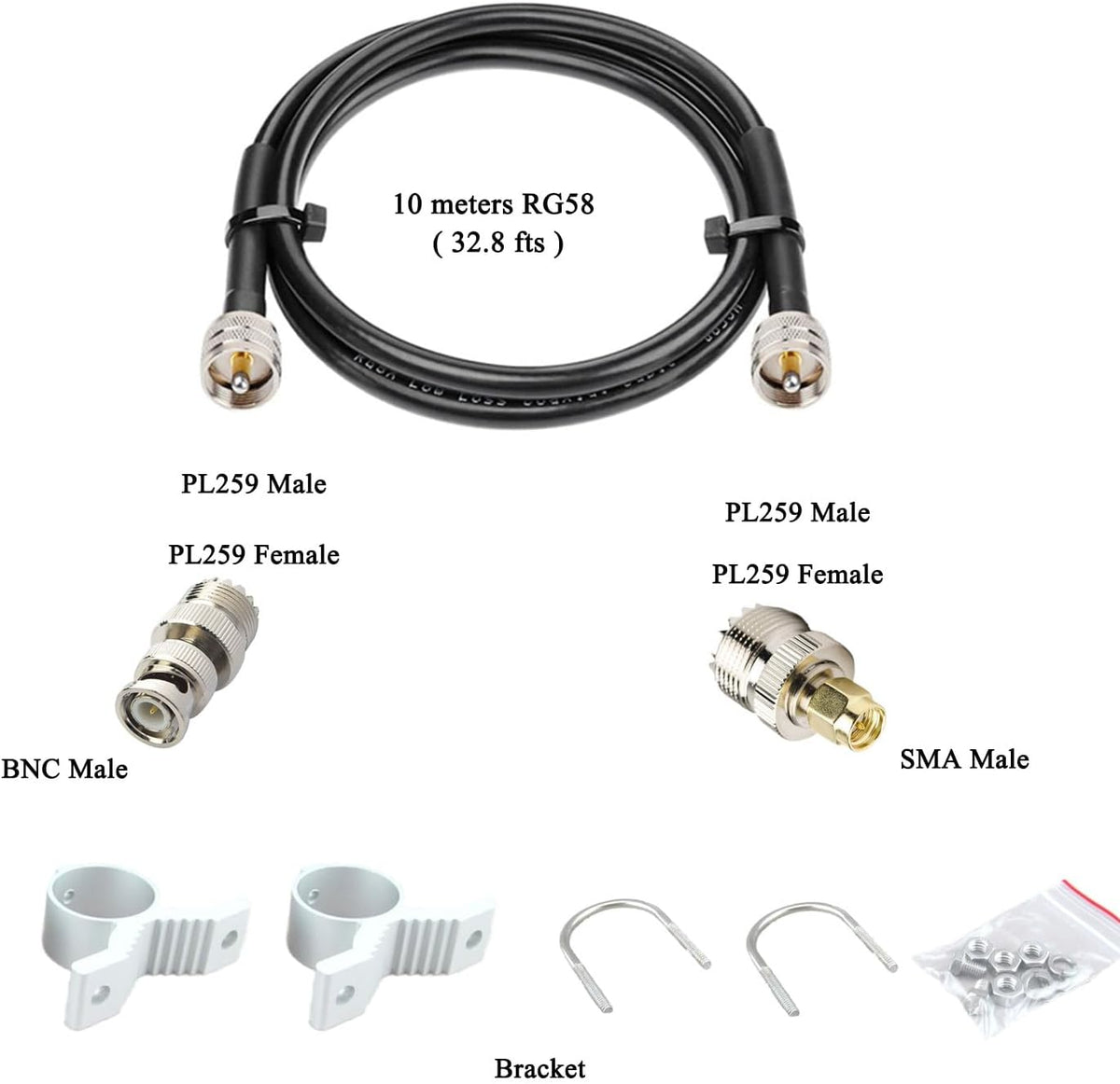 Discone Antennas D3000/ Scanner Antenna/CB UHF VHF Antennas 25-3000MHz for Scanner SDR Radio, Receive Transmit HF VHF UHF MW SW HF AIR FM FRS GMRS Antenna