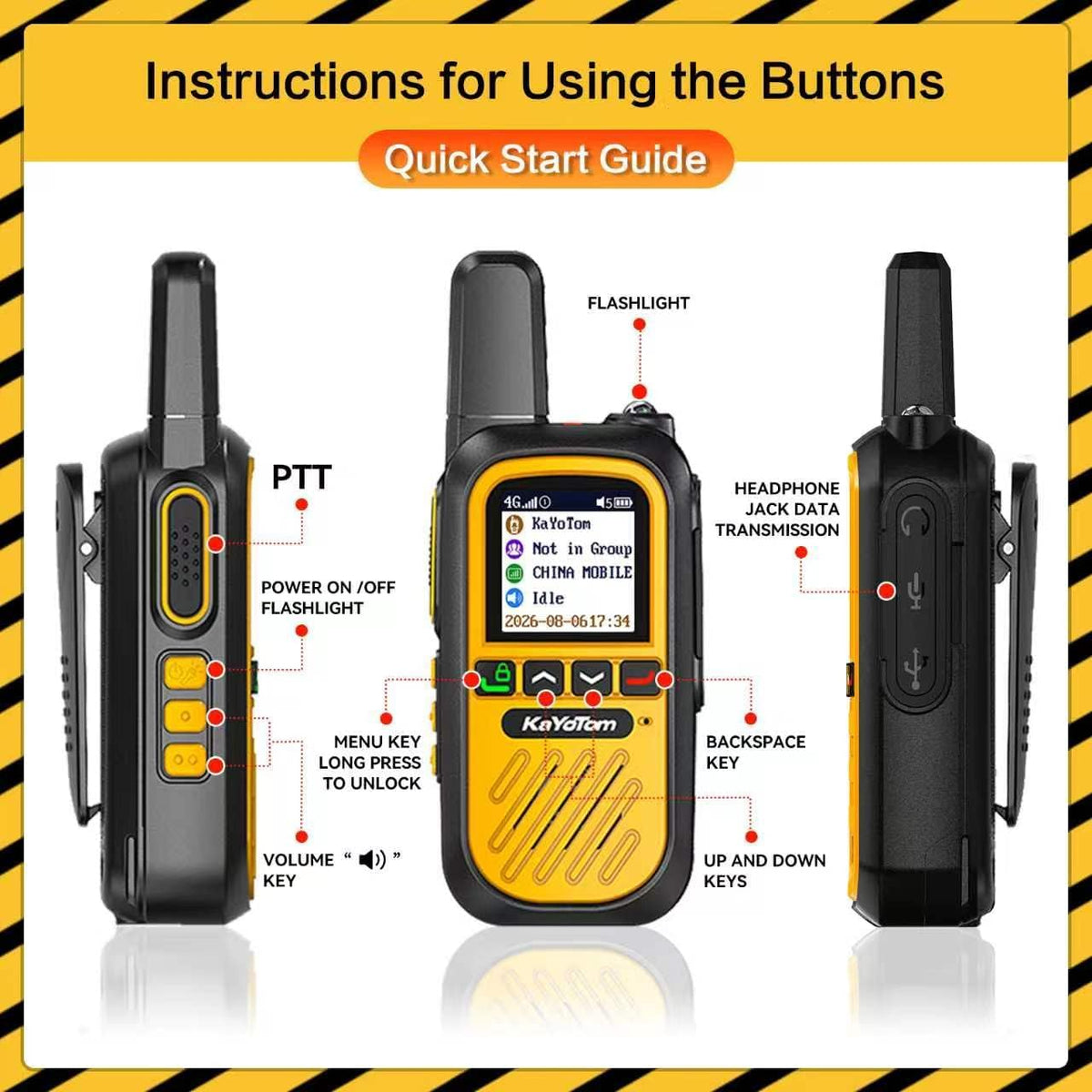 (Lifetime Free) Walkie Talkies Long Range Global Unlimited Range 4G LTE PoC Two-Way Radios (5000+ Miles) Rugged & Dust-Proof Rechargeable for Construction,Truck Fleets,Families (2-Pack and SIM)