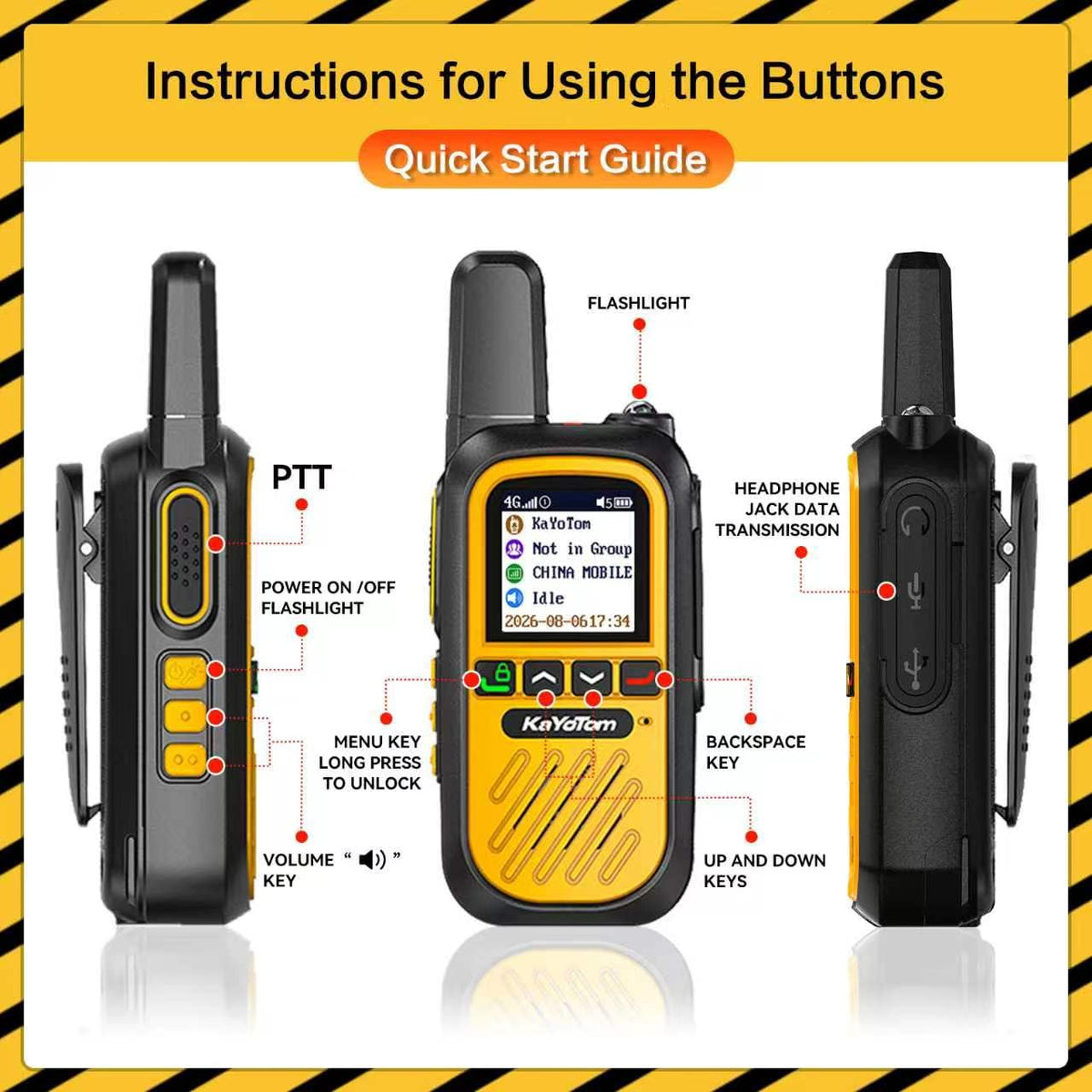(Lifetime Free) Walkie Talkies Long Range Global Unlimited Range 4G LTE PoC Two-Way Radios (5000+ Miles) Rugged & Dust-Proof Rechargeable for Construction,Truck Fleets,Families (2-Pack and SIM)