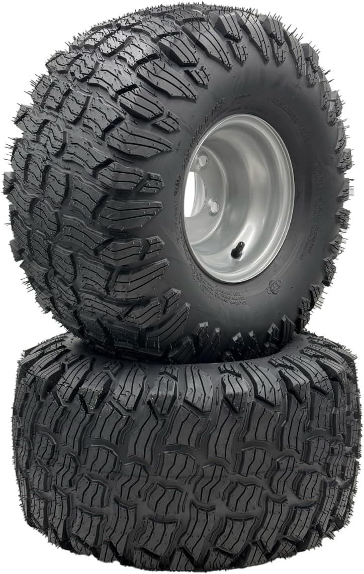Set of 2 - Silver 20x10.00-8 Reaper Turf Wheel Assembly