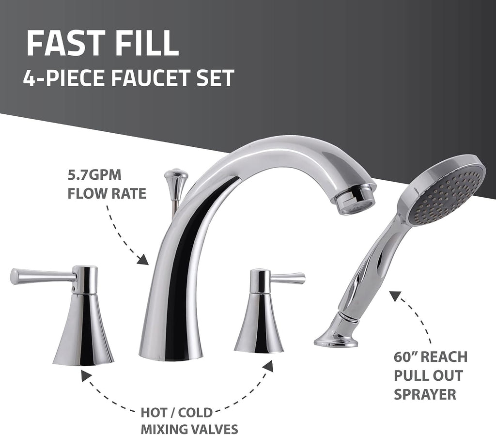 ANZZI Walk In Tub, 30 X 53 In, Left Drain, Air & Whirlpool Jets, 110v