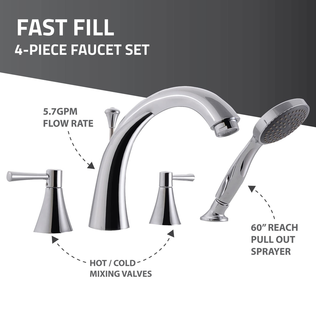 ANZZI Walk In Tub, 30 X 53 In, Left Drain, Air & Whirlpool Jets, 110v