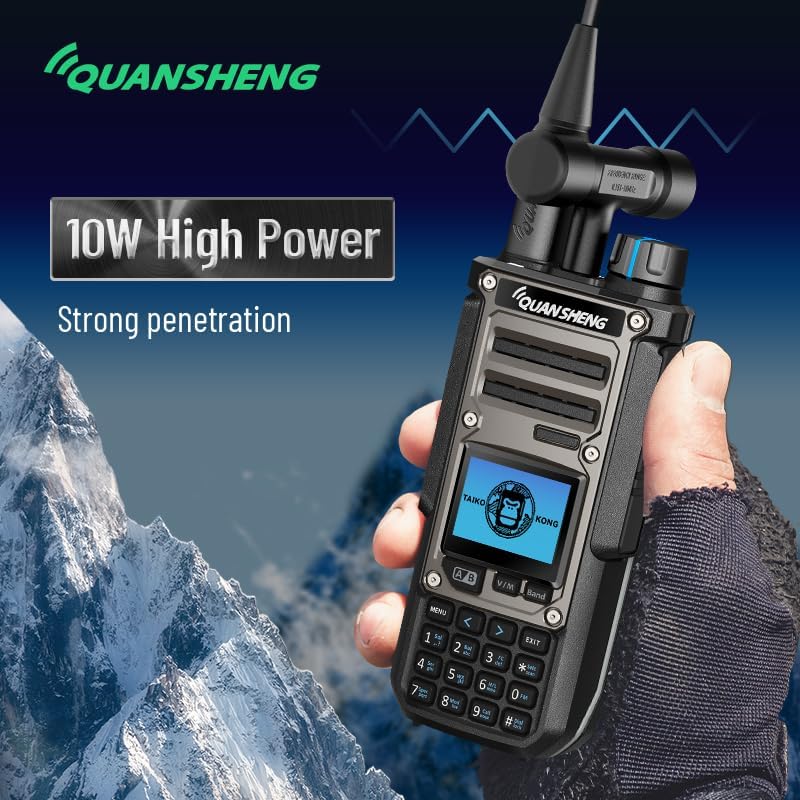 QUANSHENG TK11(8) Taiko Kong Ham Radio, 10W Portable Multiband Transceiver 0.153-1160MHz, with AM/FM/SSB, Spectrum Analyzer, NOAA Weather Alert, Dual Watch, Smart Code Breaker for Radio Enthusiasts