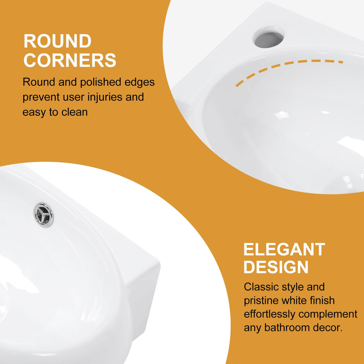 Mocoloo Bathroom Sink Undermount 22"x16" White Rectangle Porcelain Sink with Vertical Sides and Overflow Drain Under Counter Mount Ceramic Lavatory Vanity Sinks for Bathroom Interior Size 19 x 13