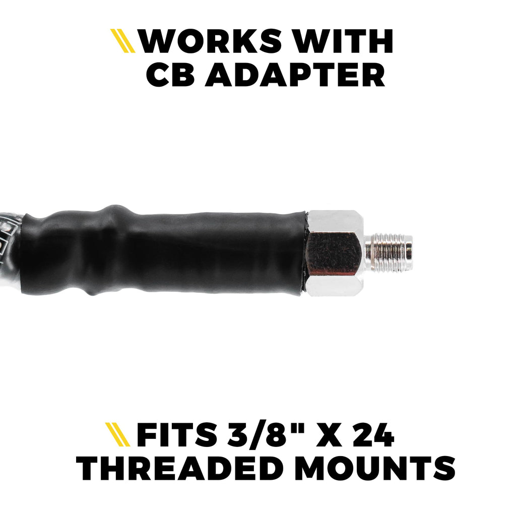 Xprite 4FT LED CB Radio Antenna with Amber Whip Lights & Rocker Switch