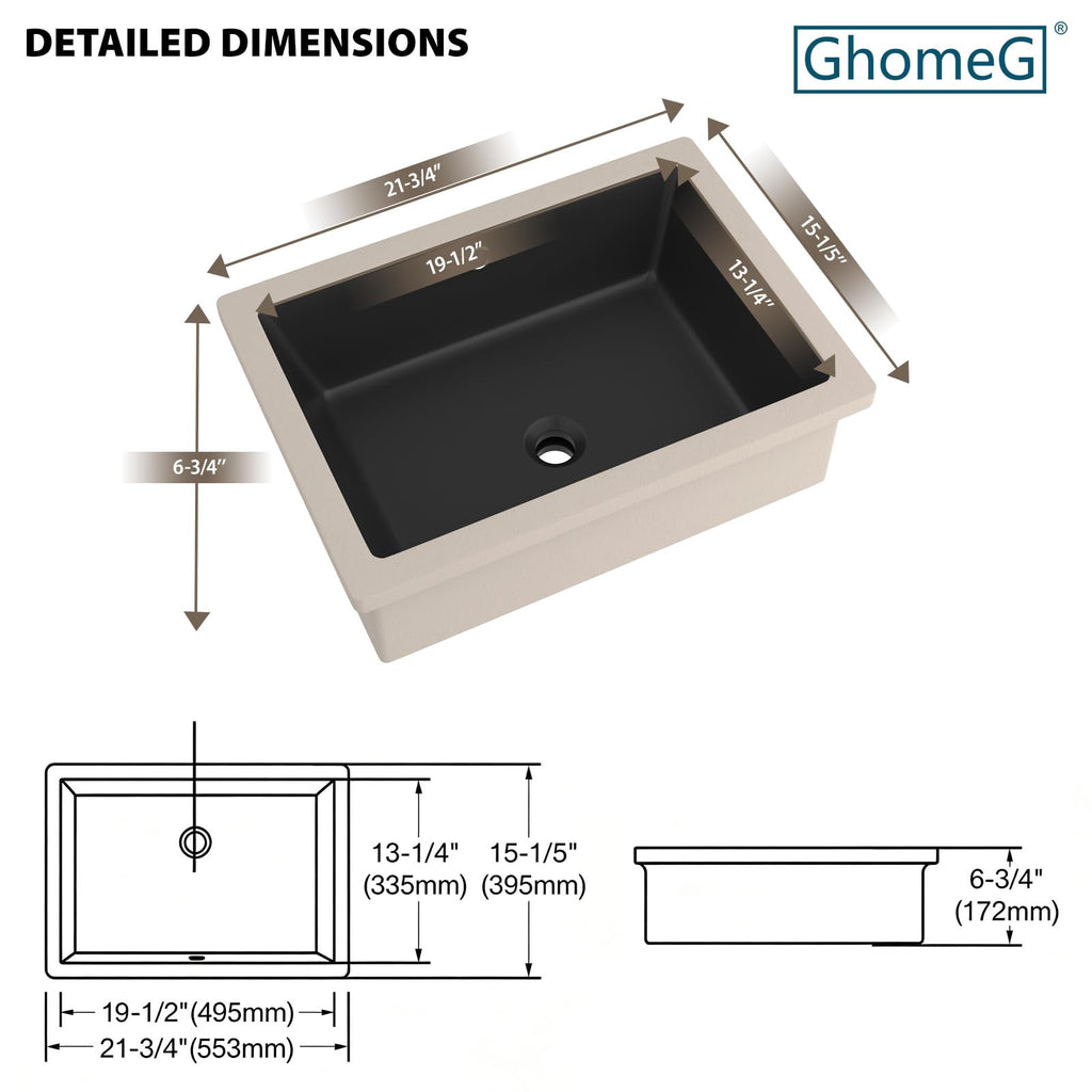 17 Inch Undermount Bathroom Sink Rectangle White