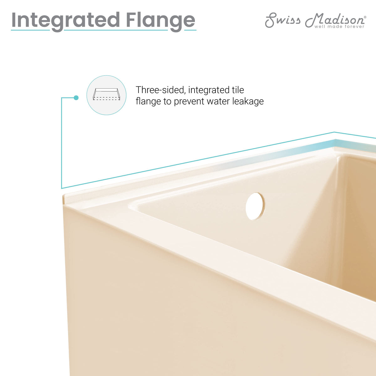 Voltaire 60" x 32" Right-Hand Drain Alcove Bathtub with Apron