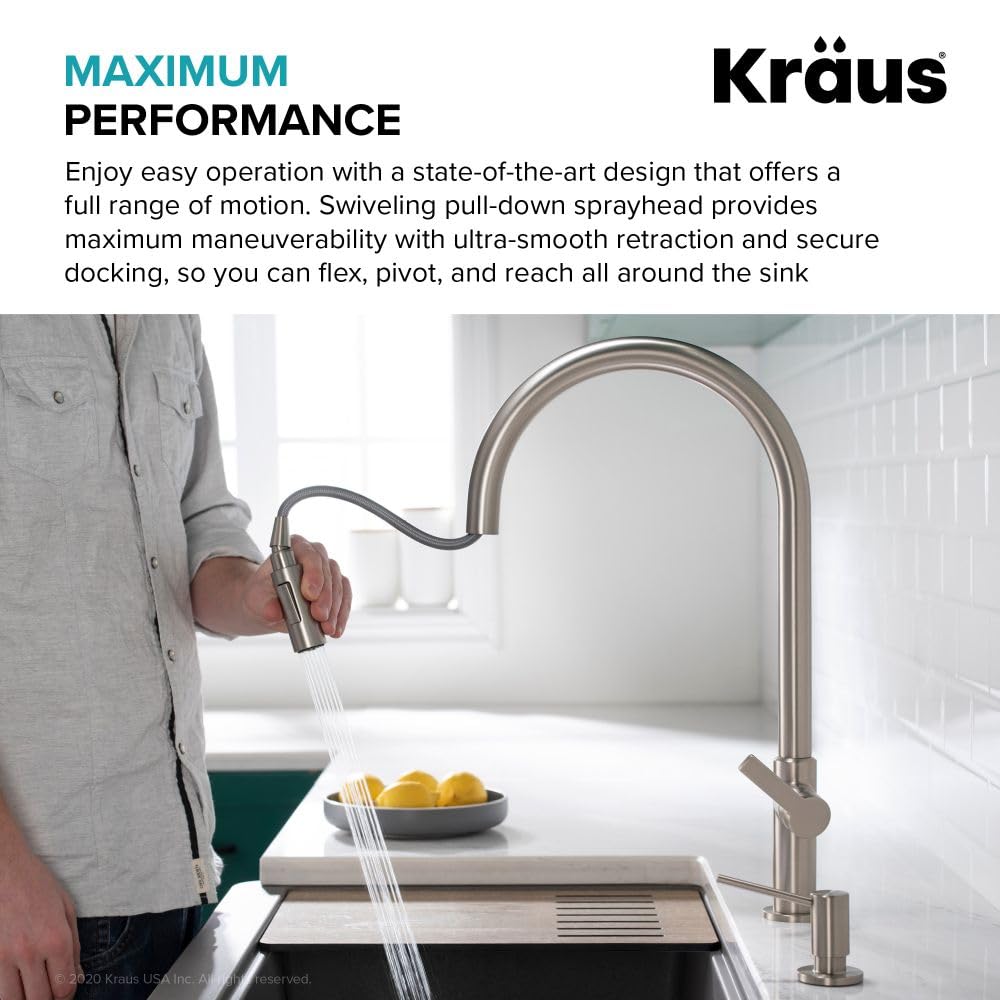 KRAUS Spot Free Stainless Steel Pull Down Kitchen Faucet KPF-2820SFS