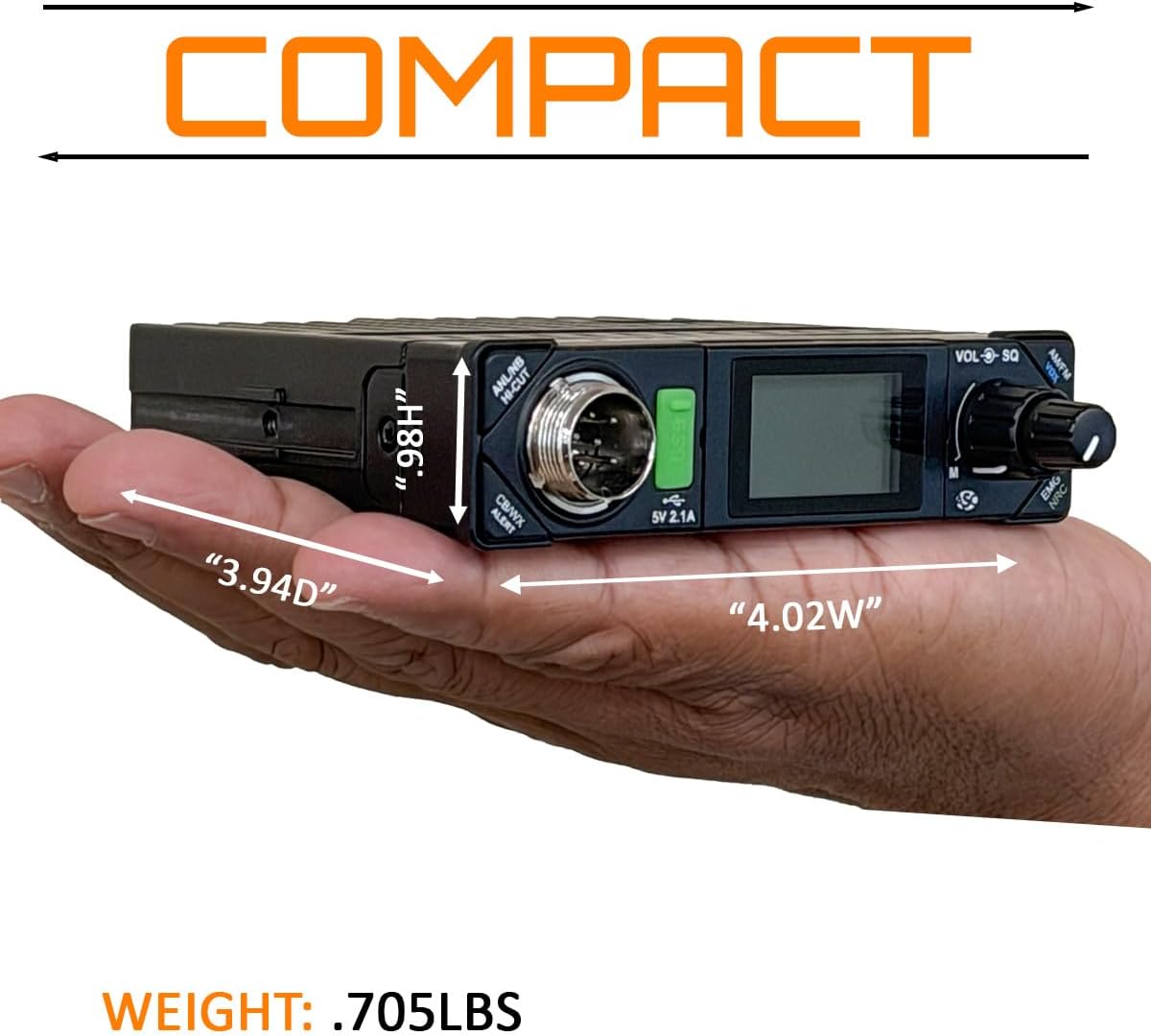 President Premium Compact CB Radio Kit with Bill III AM/FM CB Radio and Virginia F Antenna, Features P-Channels, NRC, and Weather Channels