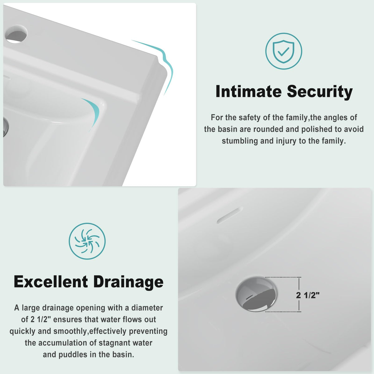Garvee 20" W X 17" D W Bathroom Pedestal Sink, Pedestal Sink Combo