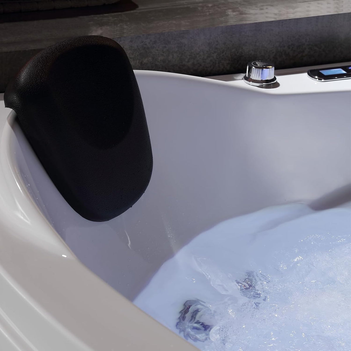 Empava 59" Corner Whirlpool Bathtub for 2-Person, Luxury Jetted Spa Tub