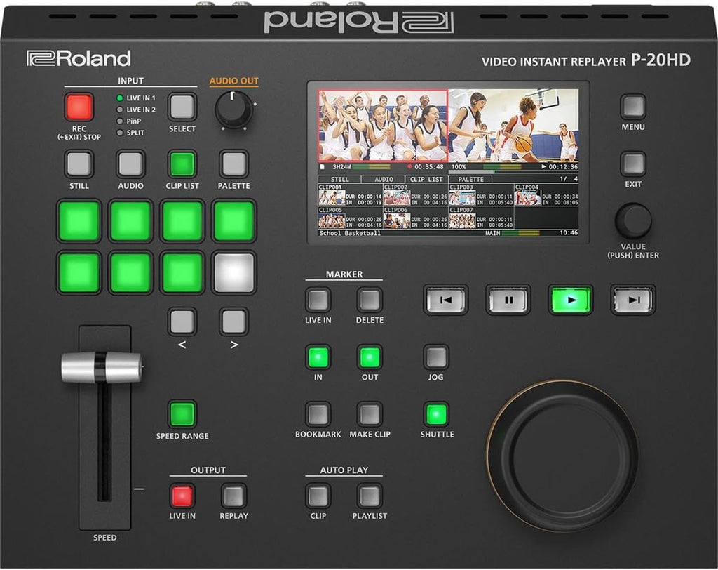 Roland P-20HD Slow-Motion Instant Video Replayer, Black