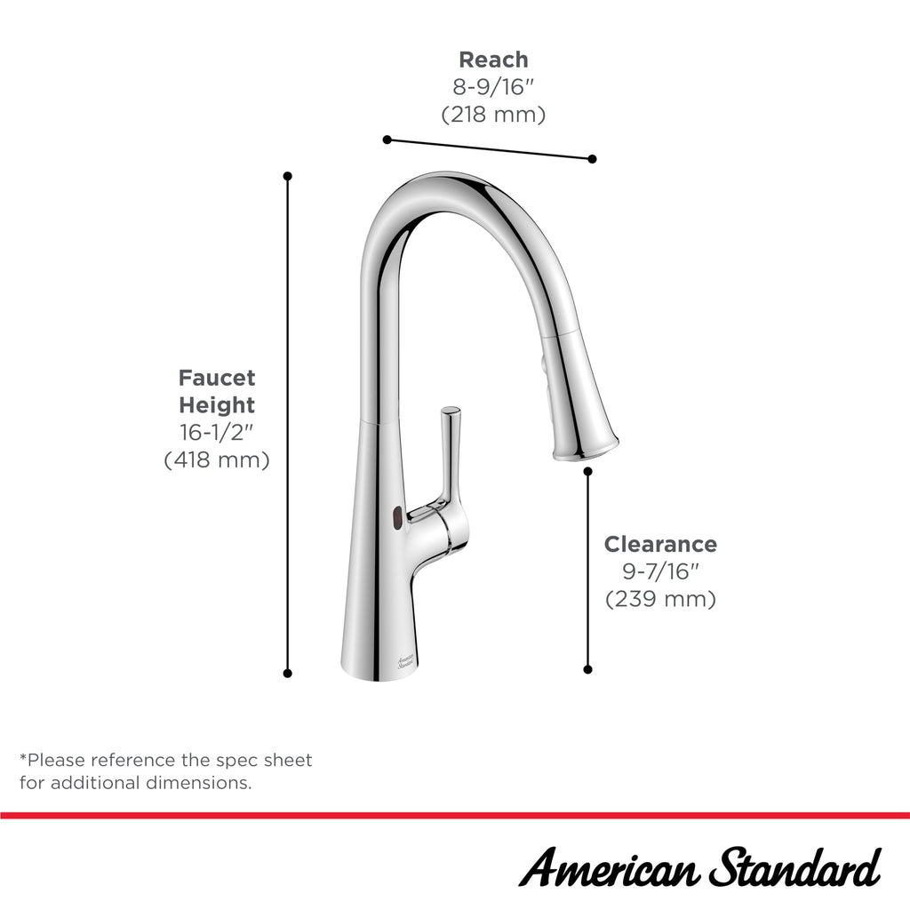 American Standard 7441300.075 Southport Pull-Down Kitchen Faucet with Sprayer, 1.8 GPM, Kitchen Faucets with Pull Down Sprayer, Stainless Steel