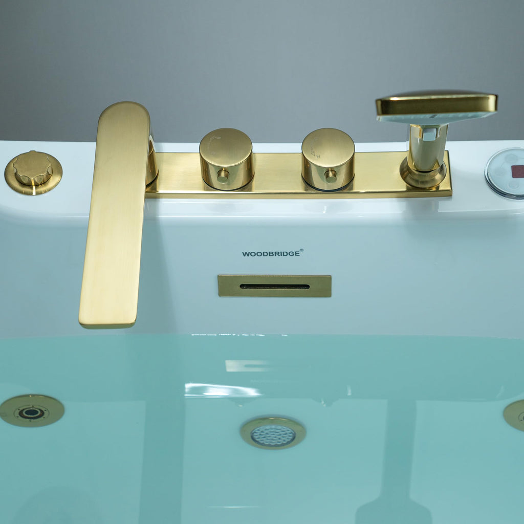 WOODBRIDGE 72"Ã35-3/8" Double Slipper Whirlpool&Air, Heated Soaking Bathtub