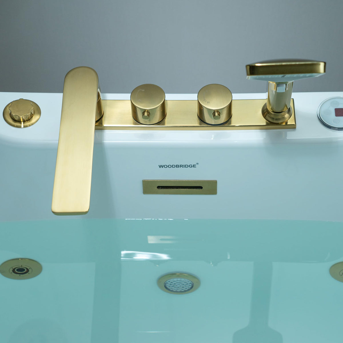 WOODBRIDGE 72"Ã35-3/8" Double Slipper Whirlpool&Air, Heated Soaking Bathtub