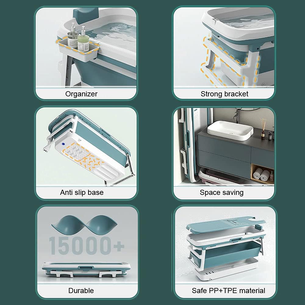 Foldable Adult Bathtub Portable Soaking Bath Tub