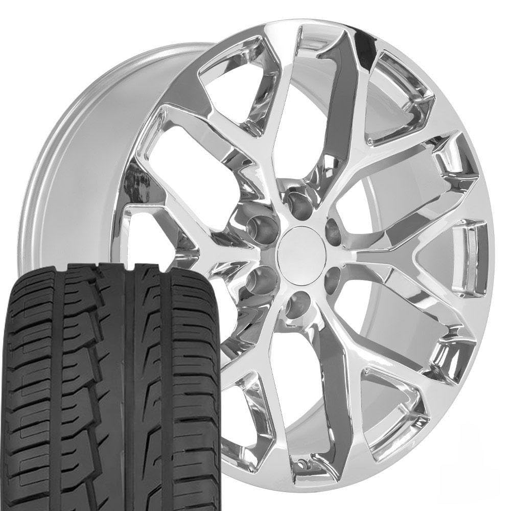 OE Wheels CV98B 22x9 Set(4) Black 6x139.7 & Sailun Tires