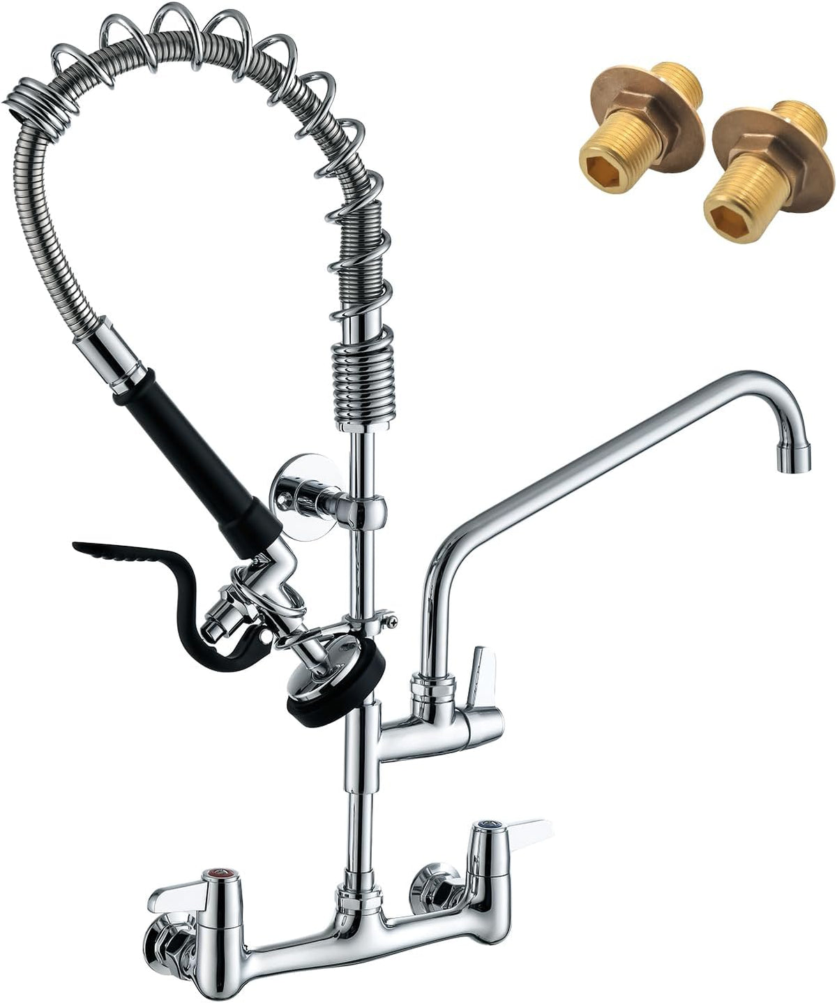 CENOSA 25" Commercial Sink Faucet Wall Mount with Pre-Rinse Sprayer