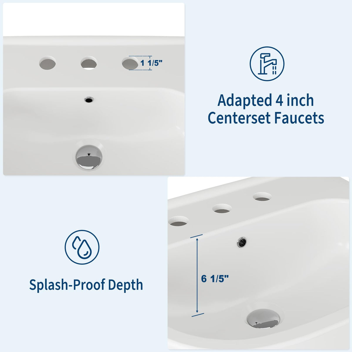 Garvee 20" W X 17" D W Bathroom Pedestal Sink, Pedestal Sink Combo