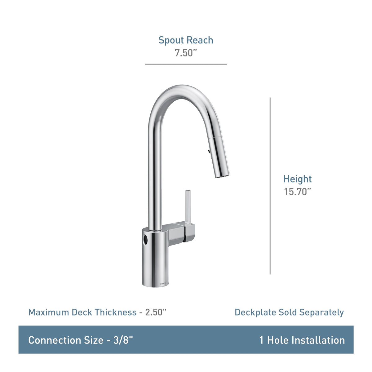 Moen Align Spot Resist Stainless Pulldown Kitchen Faucet, Single Hole, Modern Spring Style with Pre-Rinse and Power Boost Pull Down Sprayer, Easy Installation, 5923SRS