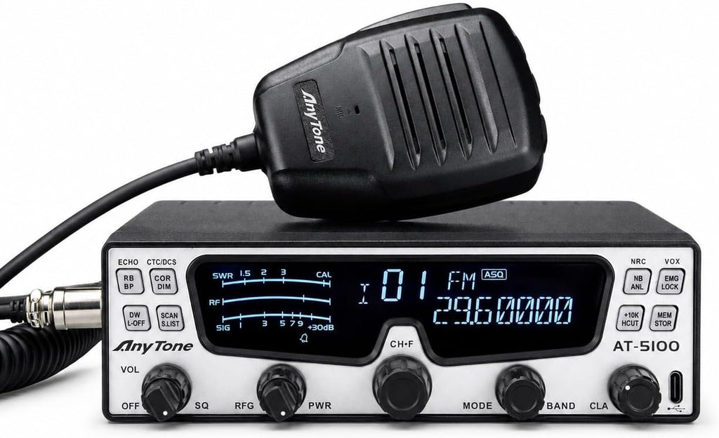 AnyTone AT-5100 10 Meter Amateur Radio, SSB/CW/AM/FM Mobile Transceiver