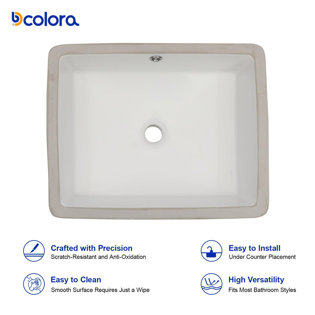 Undermount Bathroom Sink Oval - Dcolora 18"x15" White Porcelain Ceramic Oval Vessel Sink Under Counter Lavatory Vanity Bath Sink Bowl Basin With Overflow