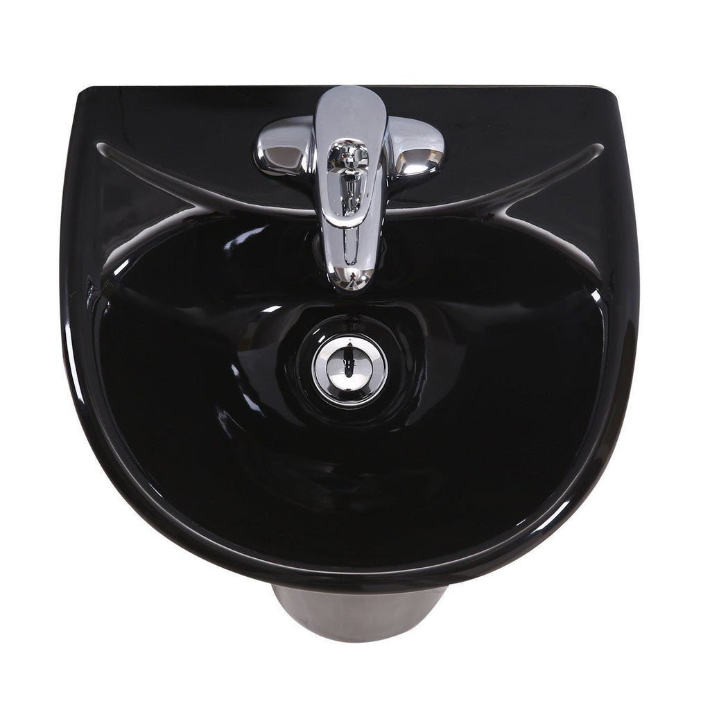 Renovators Supply Manufacturing Ondine Space Saving 16" W x 33" H x 14.5" Proj. Small Bathroom Pedestal Sink, Vitreous China, with Overflow, Compatible with 4 in. Centerset Faucets