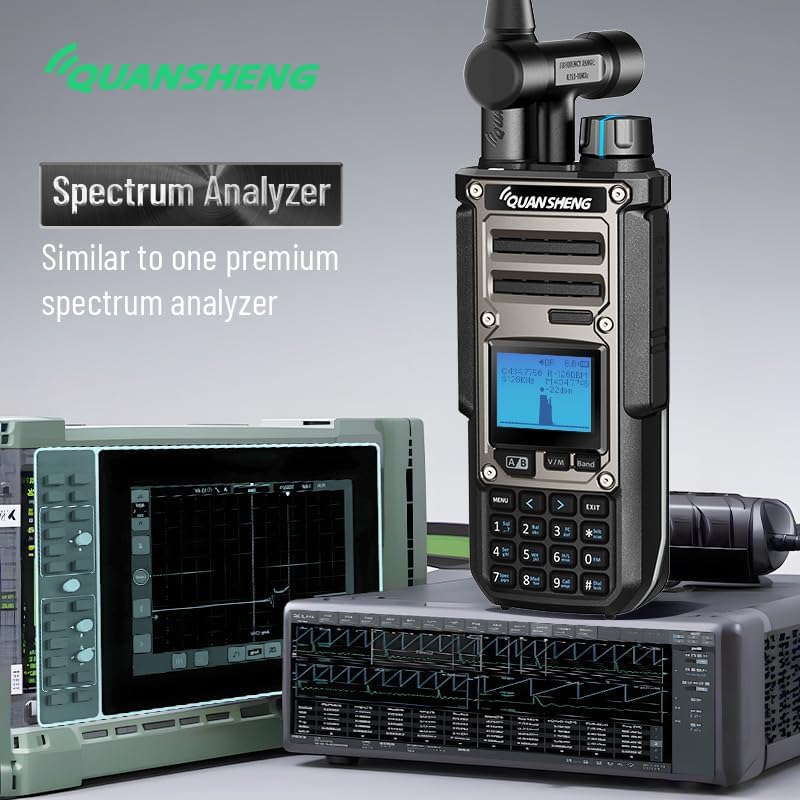 QUANSHENG TK11(8) Taiko Kong Ham Radio, 10W Portable Multiband Transceiver 0.153-1160MHz, with AM/FM/SSB, Spectrum Analyzer, NOAA Weather Alert, Dual Watch, Smart Code Breaker for Radio Enthusiasts