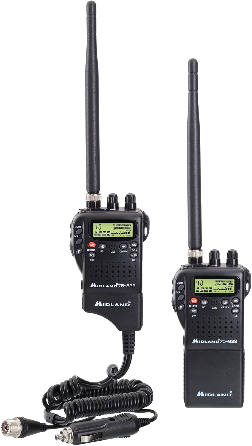 Midland 75-822 AM/FM Handheld CB Radio & Mobile CB Radio