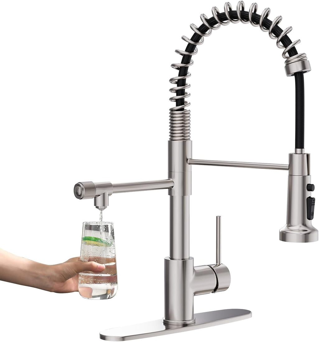 GIMILI Filter Kitchen Faucet Drinking Water Faucet 3 in 1 Brushed Nickel