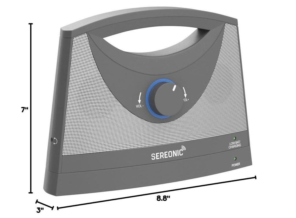 SEREONIC Portable Wireless TV Speakers for Smart TV - Ideal for TV Watching Without The Blaring Volume - Wireless Speakers for TV Designed for Hard of Hearing, Elderly, and Seniors - 100ft Range
