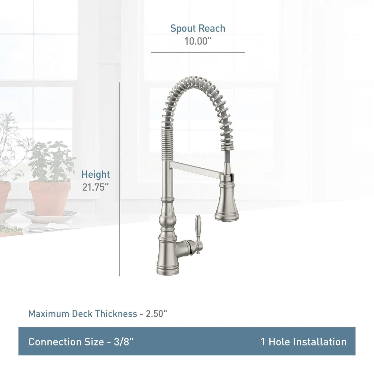 Moen Weymouth Oil Rubbed Bronze Motionsense Wave Touchless Kitchen Faucet, Traditional Spring Kitchen Sink Faucet with Pulldown Sprayer and Hands-Free Sensor, S73104EWORB