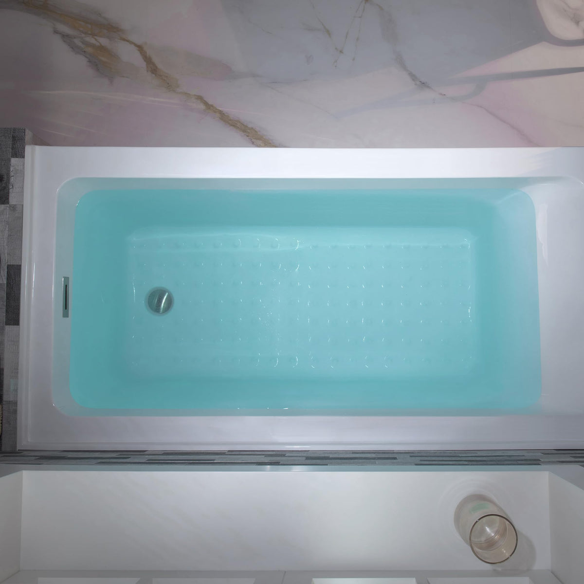 WOODBRIDGE 60" Acrylic Rectangular Alcove Soaking Bathtub in White with Left Drain, Brushed Nickel pop-up Drain Included, LB428-L