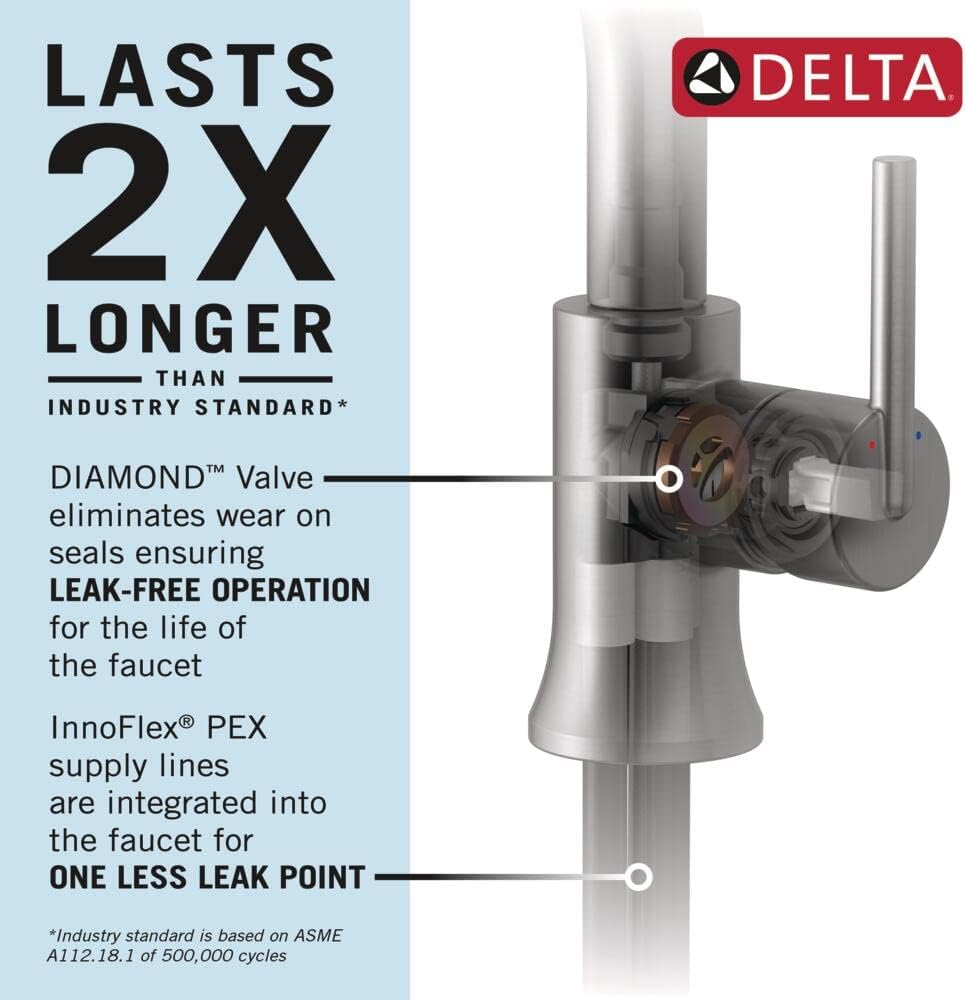 Delta Woodhurst Oil Rubbed Bronze Bathroom Faucet 1 Hole, Single Hole Bathroom Sink Faucet for Vanity, Metal Push-Pop Drain Assembly, Venetian Bronze 532-RBMPU-DST