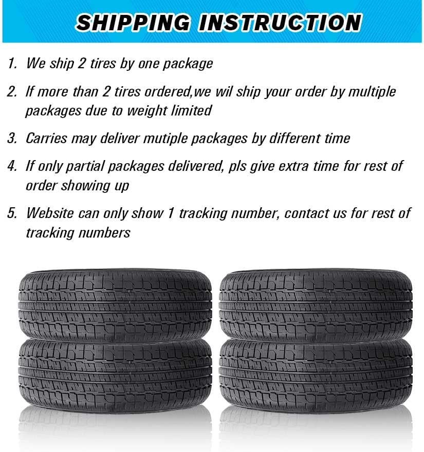 NAMA NM616 Set of 4 ST205/75R15 Trailer Tires, Load Range E 10 Ply Heavy Duty ST Tire Radial Trailer Tire