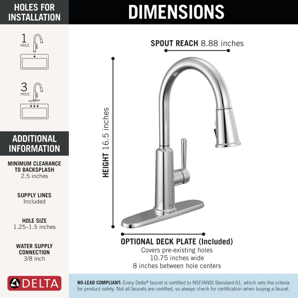 Delta Finnridge Brushed Gold Kitchen Faucet with Pull Down Sprayer, High Pressure ProClean Spray Modern Single Hole Kitchen Sink Faucet, Champagne Bronze 19730LF-CZ