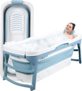 51" Large Foldable Bathtub for Adult[No Installation] - Portable Bathtub for Shower Stall | Collapsible Bath Tub with Dual Drains for Shower | Bathroom Freestanding Bathtubs | Ice Hot Bath Tubs
