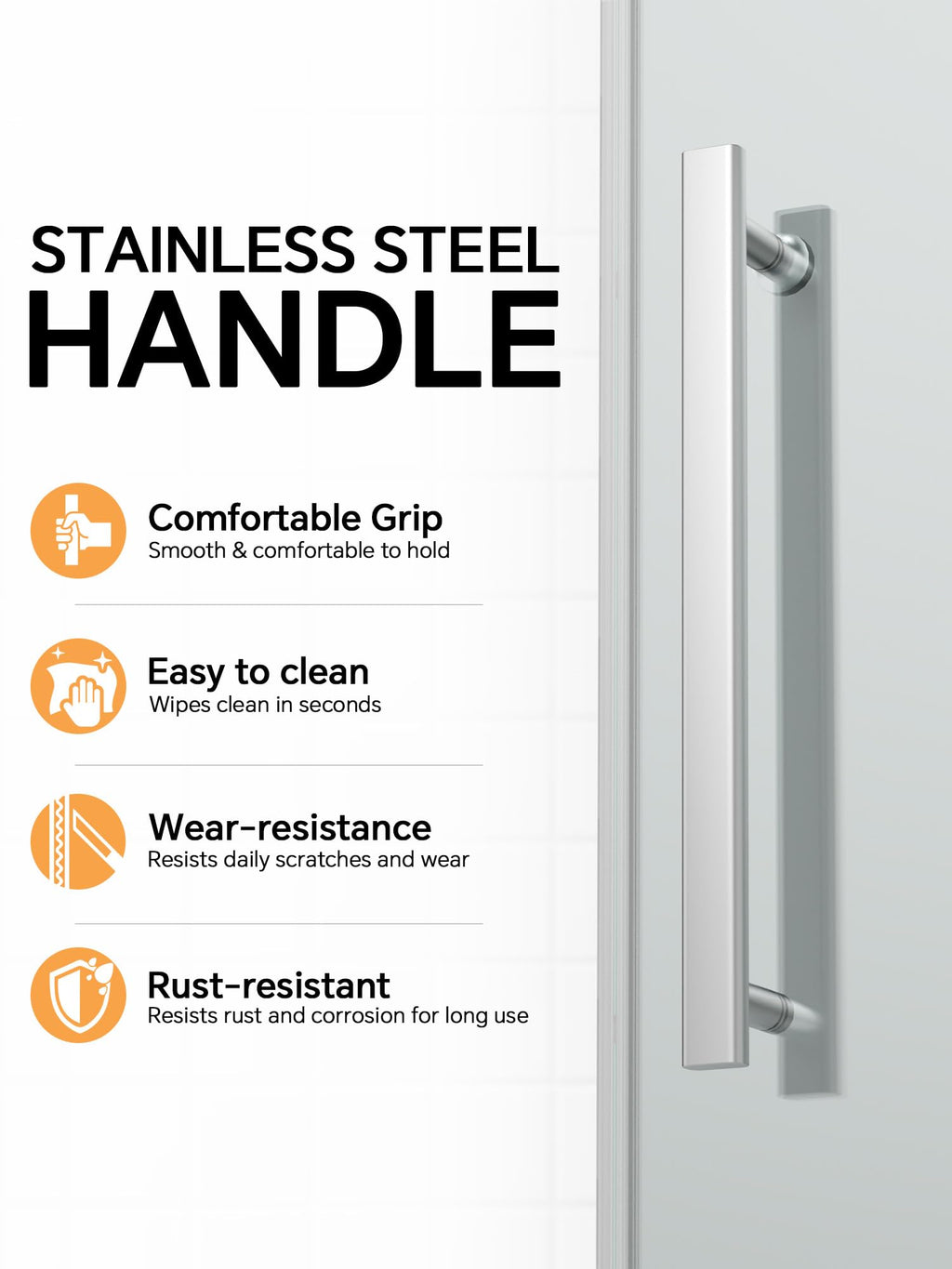 Frameless Bathtub Shower Door 56-60" W x 57" H, Brushed Nickel