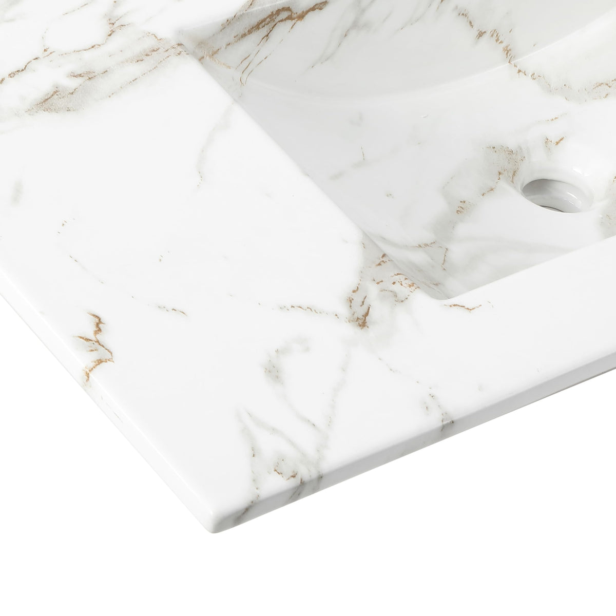 JONATHAN Y Ancillary 30" Bathroom 3-Hole Sink Top, White