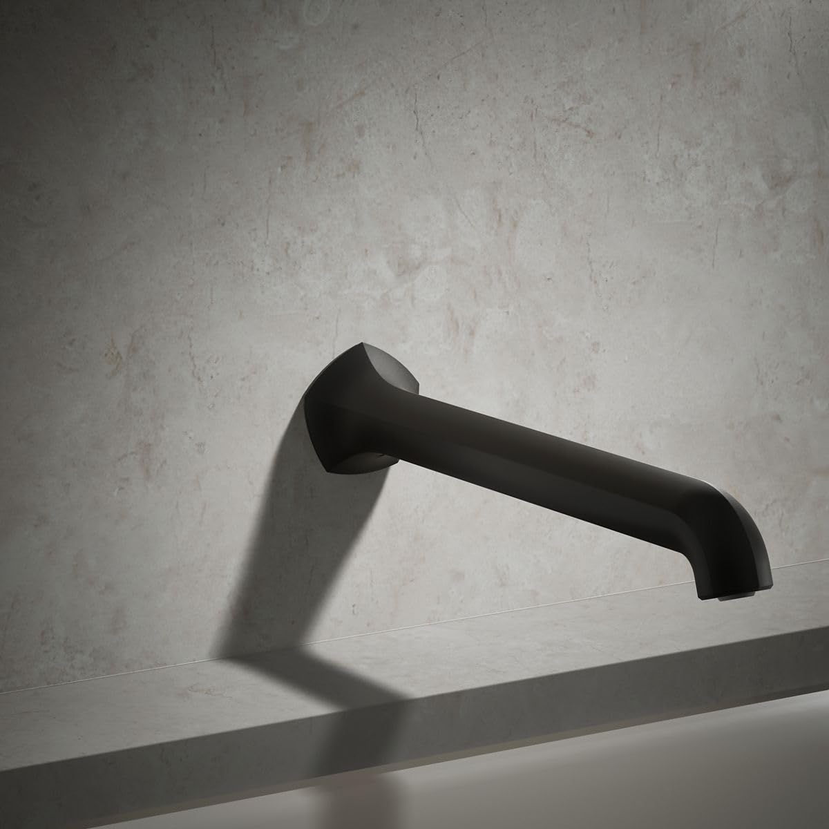 KOHLER 27115-2MB Occasion Wall-Mount 12" Bath Spout, Nondiverter Bathtub Spout with Slip-Fit Connection, Vibrant Brushed Moderne Brass