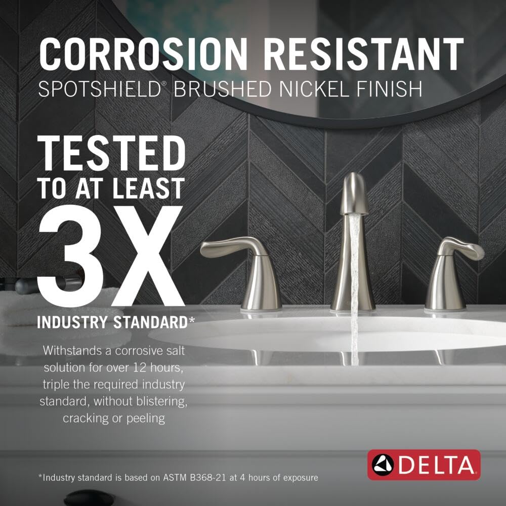 Delta Arvo Brushed Gold Faucet 3 Hole, 8 Inch Widespread Bathroom Sink Faucet for Vanity, Push-Pop Drain Assembly, Champagne Bronze 35840LF-CZ