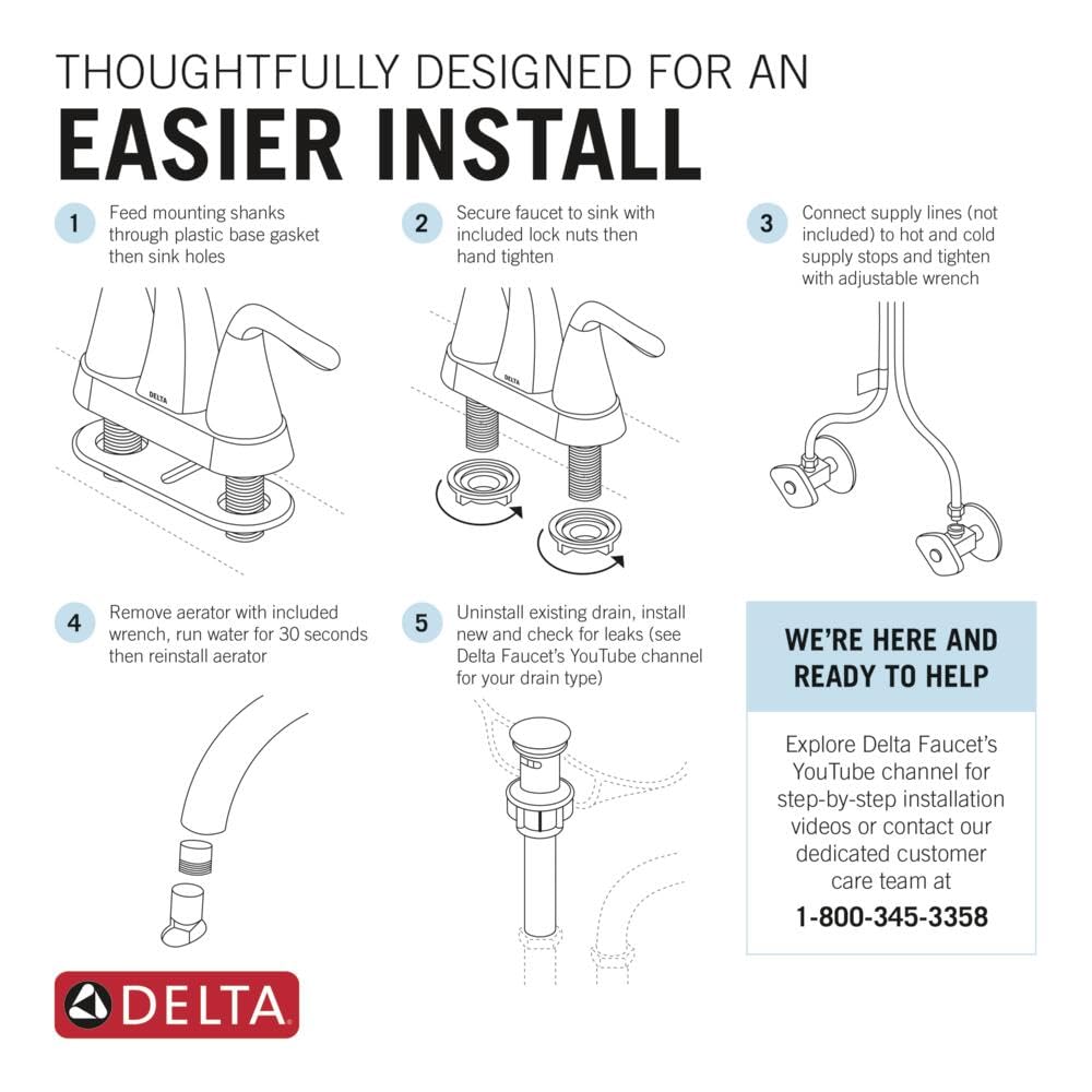 Delta Arvo Centerset Bathroom Faucet, Brushed Nickel 2-Handle Bathroom Faucet, Delta Bathroom Sink Faucet, Brushed Nickel 3-Hole Bathroom Faucet, Spotshield Stainless 25840LF-SS