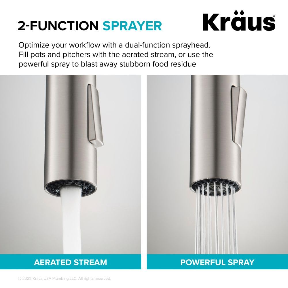 KRAUS Spot Free Stainless Steel Pull Down Kitchen Faucet KPF-2820SFS