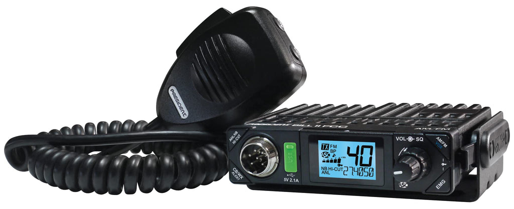 President Bill III (Bill 3) FCC AM/FM Ultra-Compact with P Channels, NRC, Weather Channel CB Radio. (TXUS201)