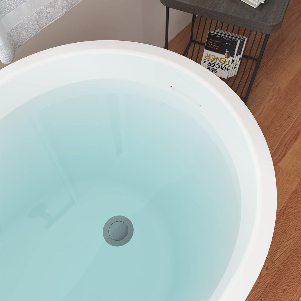 62" Lucite Acrylic Freestanding Bathtub, Double Slipper Soaking Tub