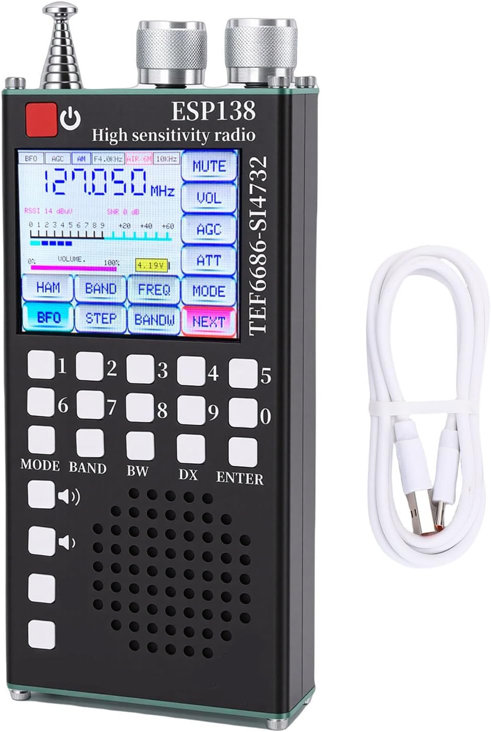 Eujgoov Full Band Radio Multiband World Band Receiver Air SSB Bluetooth Radio Dual System 2.4 Inch IPS Touchscreen Numeric Keypad Aluminum Alloy with RDS BFO for HAM Enthusiasts
