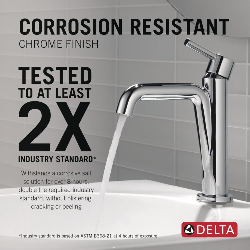 Delta Nicoli Brushed Gold Bathroom Faucet 1 Hole, Single Hole Bathroom Sink Faucet for Vanity, Push-Pop Drain Assembly, Champagne Bronze 15849LF-CZ