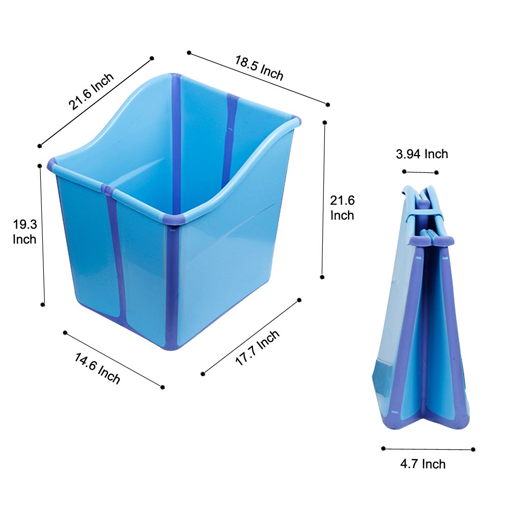 Large Collapsible Foldable Toddler Bathtub Blue