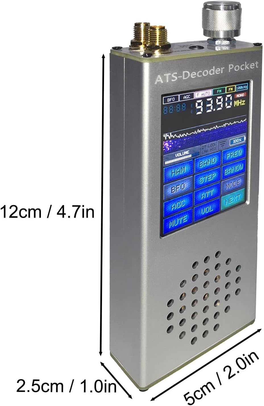 ATS-Decoder SI4732 Full Band Radio Receiver Portable DSP Pocket Radio with AM FM LW MW SW SSB 2.4 Inch TFT Touchscreen Bluetooth Type-C Charging Rotary Encoder for Hobbyists and Engineers